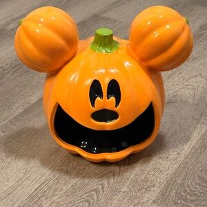 Orange Pumpkin Mickey Mouse Decor ceramic candy dish Halloween fall Disney fun